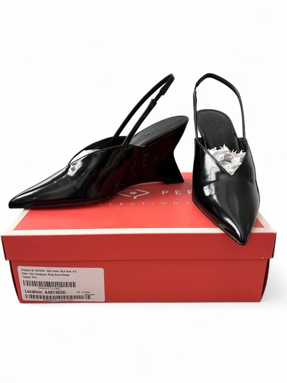 Women’s 9 New in Box Katy Perry Collections sling back wedge heels